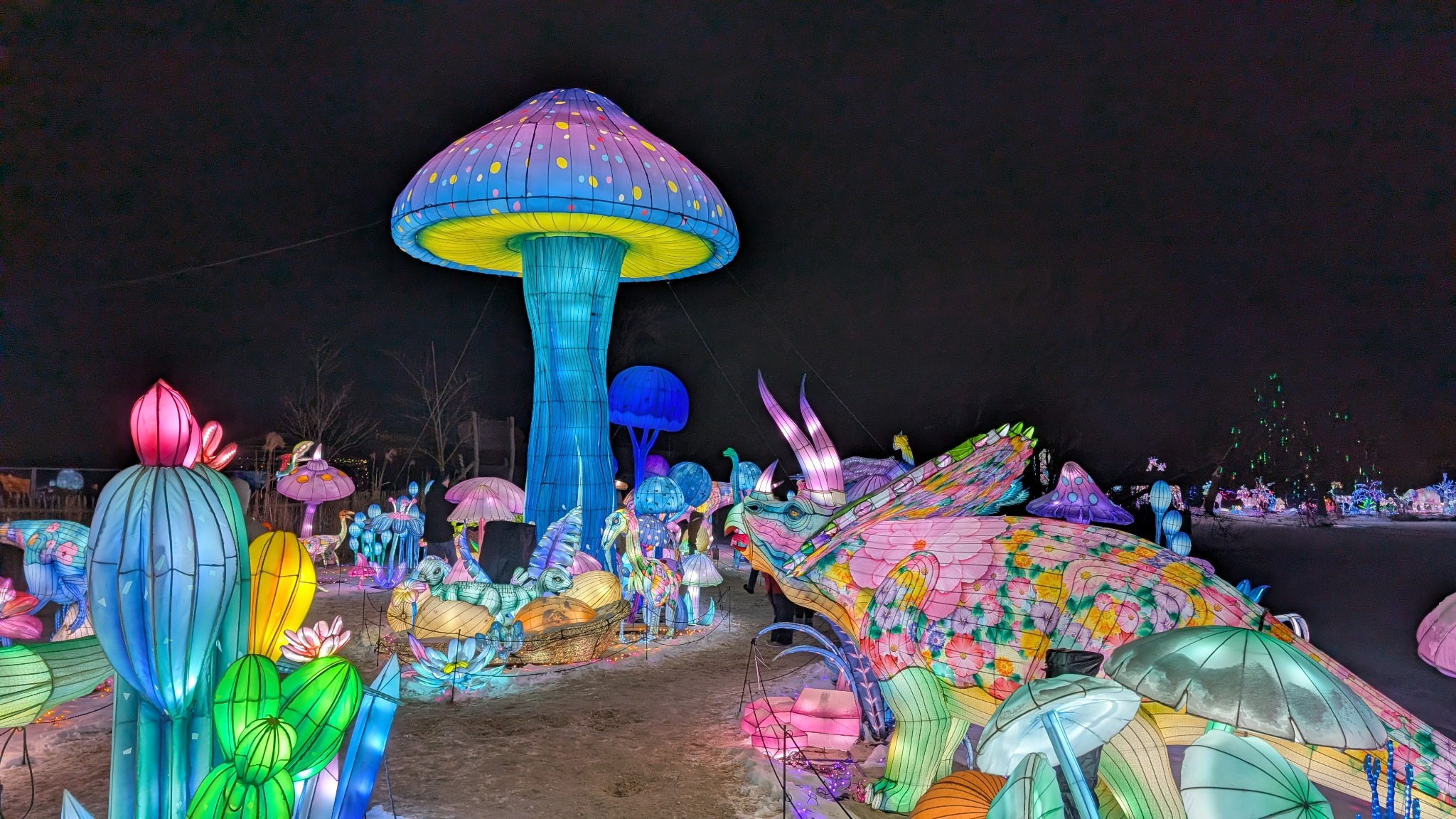 Leuchtende Fantasiewelt beim Lichterfestival im Serengeti-Park